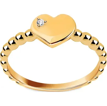 Prsten Zlatý diamantový prsten srdíčko BSBR120 + dárkové balení LUXUS zdarma