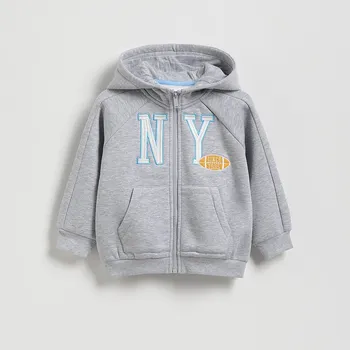 Chlapecká mikina Reserved - Oversize mikina s kapucí - světle šedá - 014FK-09M - 014FK-09M-110