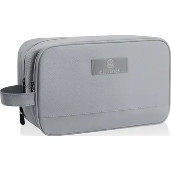 Kosmetická taška Betlewski Velká obdélníková kosmetická taška na cesty elegantní hladká šedá