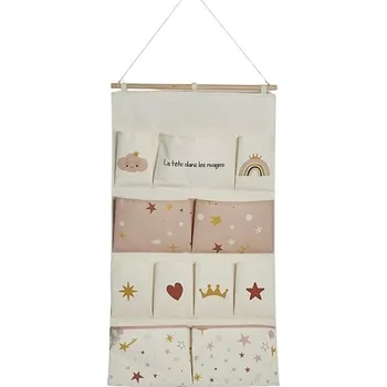 Úložný box LA FACTORY Závěsný organizér na hračky Head in the Clouds, 110 × 60 cm