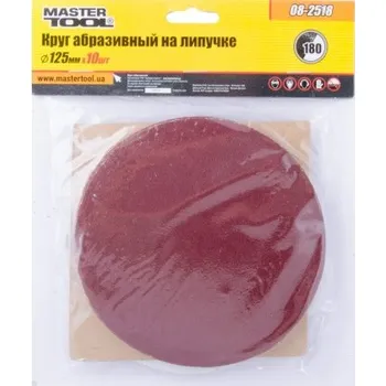Brusný papír Výsek brusný suchý zip MASTERTOOL 125 mm P180 10 ks 08-2518