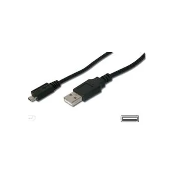 Datový kabel Digitus USB 2.0 kabel USB A samec na USB micro B samec, 2x stíněný, Měď, 1,8m