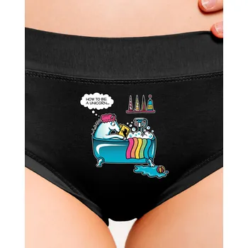 Souprava dámského spodního prádla Bastard Jak se stát jednorožcem dámské kalhotky Black