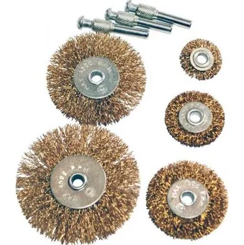 Sada drátěných mosazných kartáčů bočních na vrtačku 1/4" MASTERTOOL Ø20/40/50/63/75 mm 5 ks 19-9500