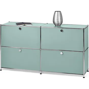 Komoda 709635 - Tchibo - Kovová odkládací skříňka »Cn3« se 4 výklopnými dvířky - barva: zelená