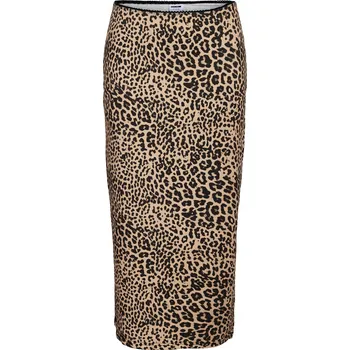 Dámská sukně Noisy may Dámská Sukně midi NOISY MAY-27034322 SILVER MINK LEO Hnědá