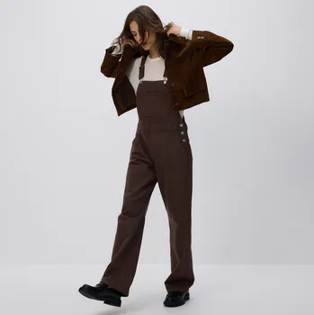 Dámské džíny Reserved - Džínové kalhoty s laclem - hnědá - 537GE-89J - 537GE-89J-S