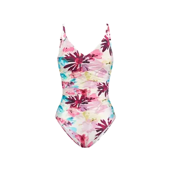 Dámské plavky Dámské jednodílné plavky Summer Fleur OP 01 - Triumph kombinace temně růžové (M020) 038E