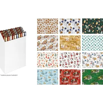 Balící papír Balicí papír vánoční v roli 5 kusů 100 x 70 cm