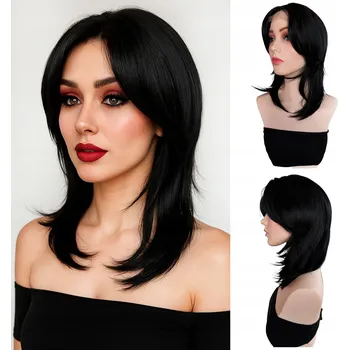 Paruka Paruka polodlouhé syntetické vlasy černá Althair dámská