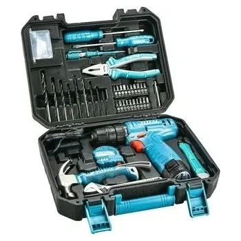 Total THKTHP10812 AKU Aku Šroubovák 12V Li-ion s nářadím, sada 81 ks