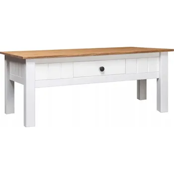 Konferenční stolek Konferenční stolek, bílý, 100x60x45 cm, masivní borovice, s