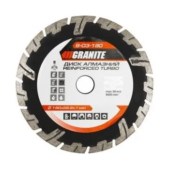 Řezný kotouč Kotouč diamantový GRANITE TURBO REINFORCED 180*2, 6 mm 22-24% 8600 ot./min 9-03-180