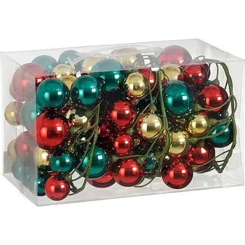 Vánoční dekorace LAALU Vánoční ozdoby - girlanda s ozdobami, barevná, 180 cm, 80 ks