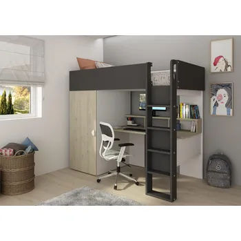 Dětská postel Vyvýšená postel s psacím stolem Flow - shade