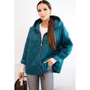 Dámská prošívaná bunda s kapucí mořská UNI