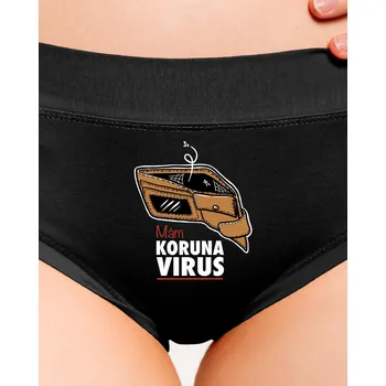 Souprava dámského spodního prádla Bastard Korunavirus v peněžence dámské kalhotky Black