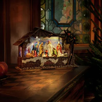 Vánoční světelná dekorace Konstsmide Christmas LED stolní dekorace vodní lucerna jesličky - délka USB kabelu 180 cm hnědá, pestrá 1 x 0,1 W LED - Doprava zdarma