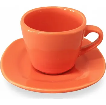 PROHOME - Sada šálek + podšálek čtvercová 12dílná oranžová