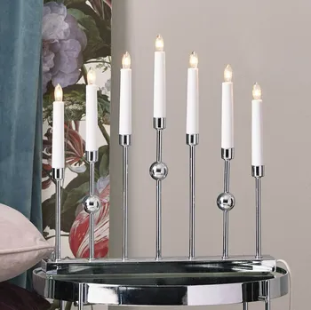 Lampička STAR TRADING Chromovaný svíčkový lustr Gustavo 7 zdrojů chrom, bílá 7 x 3 W - Doprava zdarma