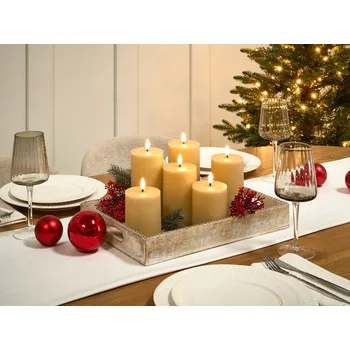 Svíčka Sada 6 dekorativních LED svíček béžová parafínové plastové svíčky sezónní světelné dekorace Beliani