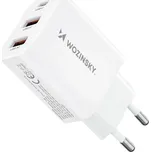 Wozinsky CWCUCW 30W USB-C / 2 x USB-A nabíječka do zásuvky - bílá