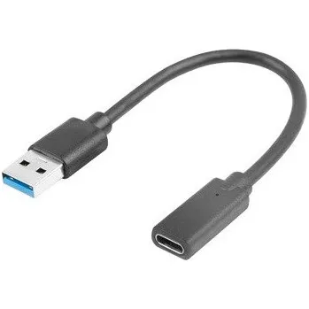 Datový kabel LANBERG kabel USB-C (F) 3.1 na USB-A (M) 15cm, černý
