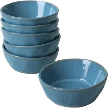 Sada 6 kameninových misek Facetta 12 cm, tyrkysová