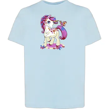 Dívčí tričko detske-levne-bavlnene-tricko-potisk-bily_jednorozec Barva: Sky blue - nebesky modrá, Dětská bavlněná trička JHK: L