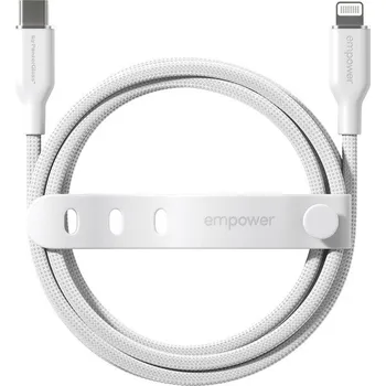 Datový kabel PanzerGlass® empower kabel MFI USB-C/Lightning, 1,2 m, bílý
