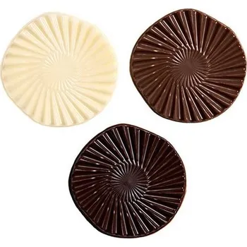 Jedlá dekorace na dort Dortisimo Čokoládová dekorace kulatá bílá, mléčná a tmavá 3,5 cm (10 ks)