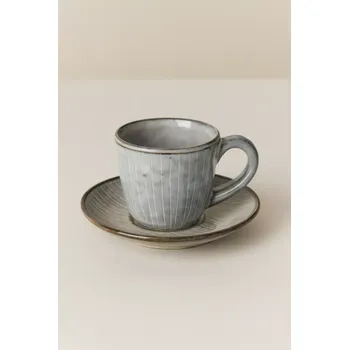 Broste Copenhagen Kameninový šálek na espresso s podšálkem Nordic Sea, 50 ml