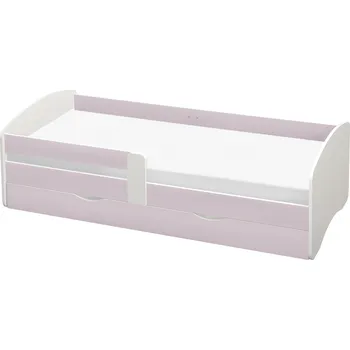 Postel Postel s roštem a úložným prostorem 80x160, bílá/růžová, COCOLINO