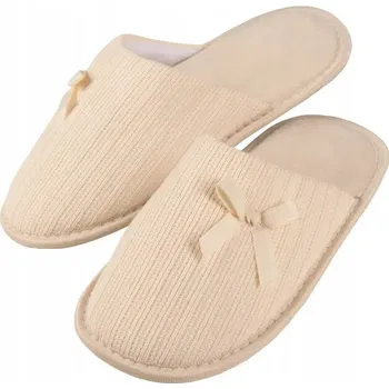 Dámské pantofle Pantofle s mašličkou nazouvací béžové Captain Mike 41