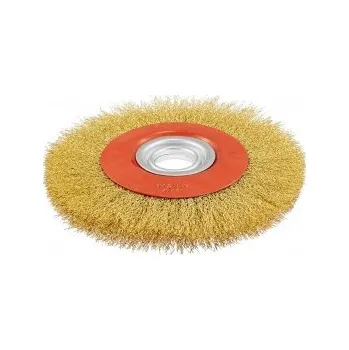 Drátěný kartáč Kartáč kotoučový MASTERTOOL drátěný boční - rýhovaný mosazný drát Ø 200*32 mm 19-9220