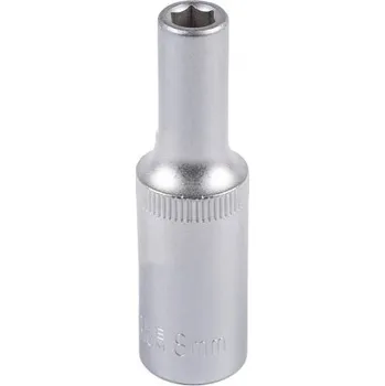 Hlavice nástrčná prodloužená 6-hranná MASTERTOOL 1/2" 8 mm L 78 mm CRV 78-0508