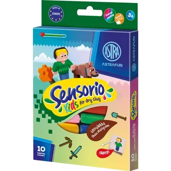 Modelovací hmota AstraFUN Modelovací hmota (air dry clay) Sensorio Kids Pixel, 10 barev, 336124021
