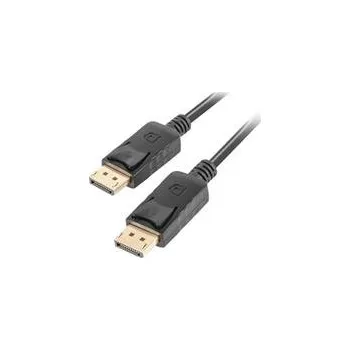 Video kabel LANBERG připojovací kabel DisplayPort 1.2 M/M, 4K@60Hz, délka 1,8m, černý, se západkou, zlacené konektory