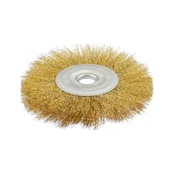 Drátěný kartáč Kartáč kotoučový MASTERTOOL drátěný boční - rýhovaný mosazný drát Ø 180*22, 2 mm 19-9118