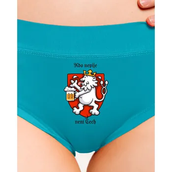 Souprava dámského spodního prádla Bastard Kdo nepije, není Čech dámské kalhotky Turquoise