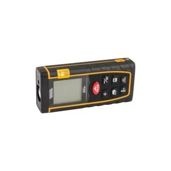 Měřící laser Měřič laserový MASTERTOOL 60m ± 2 mm/m, paměť 30 620–690 nm, třída I, IP54, 1, 5 V ААА*2, textilní pouzdro 30-0960