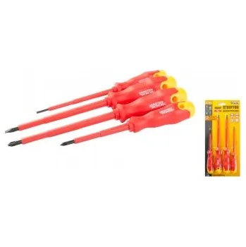 Šroubovák Šroubováky izolované MASTERTOOL 1000V sada 4 ks PH1*80/PH2*125/SL3*100/SL5.5*125 40-1500