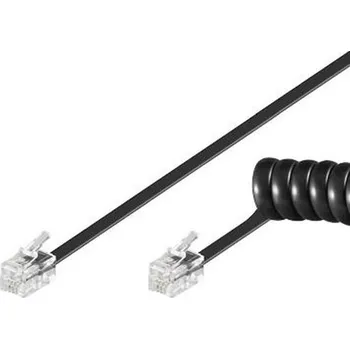 Patch panel PremiumCord Kabel telefonní sluchátkový kroucený 4 žíly 2m - černý