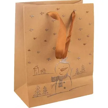 Dárková taška Taška papír dárková SNĚHULÁK 26x12,5x32 cm