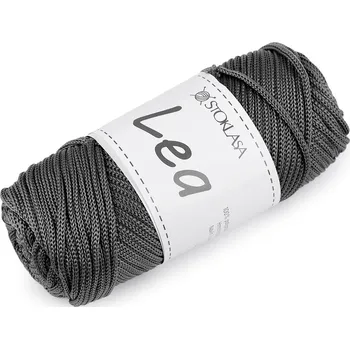 Pletací a háčkovací příze macrame Lea Ø3 mm 90 g, barva 10 šedá