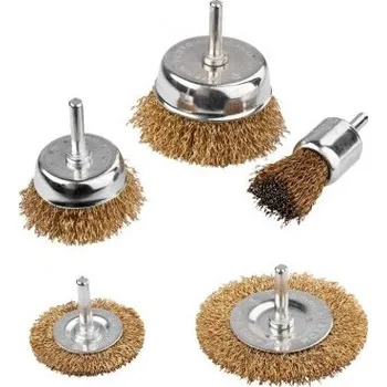 Drátěný kartáč Sada drátěných mosazných kartáčů na vrtačku 1/4" MASTERTOOL Ø25/50/75// 50/75 mm, 5ks 19-9501