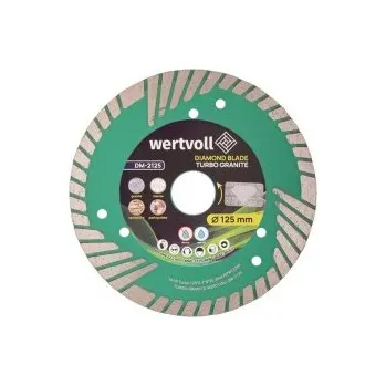 Řezný kotouč Kotouč diamantový WERTVOLL TURBO 125*2, 4 mm 0, 24 výška segmentu 8 mm adaptér 22, 2-20 mm 12250 ot./min DM-2125