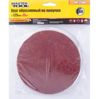 Brusný papír Výsek brusný suchý zip MASTERTOOL 125 mm P80 10 ks 08-2508