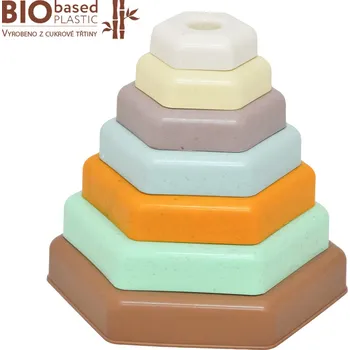 ostatní stavebnice ELFIKI EKO NATURAL Vzdělávací pyramidová věž