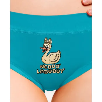 Souprava dámského spodního prádla Bastard Nebuď labubuť dámské kalhotky Turquoise